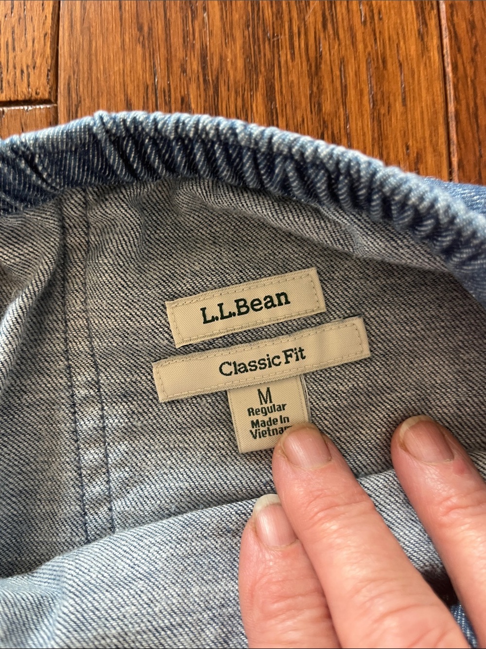 L.L. Bean Wide Leg Denim Pants in Light Blue - Picture 4 of 5